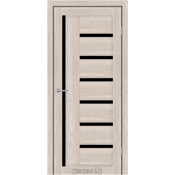 Межкомнатные двери KORFAD EXPRESS HELENA Кастелло Пастельный Черное стекло