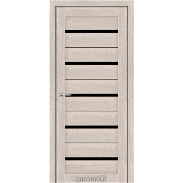 Межкомнатные двери KORFAD EXPRESS ROXTON Кастелло Пастельный Чорне скло