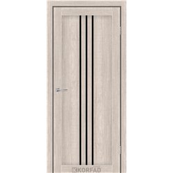 Межкомнатные двери KORFAD EXPRESS STILTON Кастелло Пастельный Чорне скло