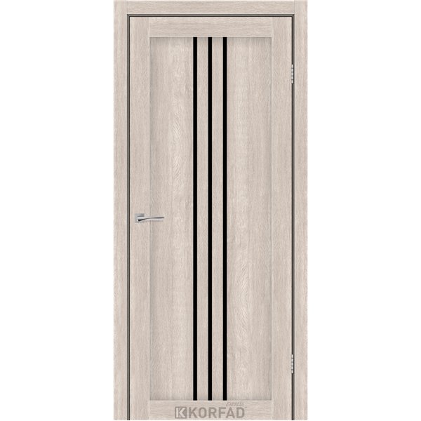 Межкомнатные двери KORFAD EXPRESS STILTON Кастелло Пастельный Чорне скло