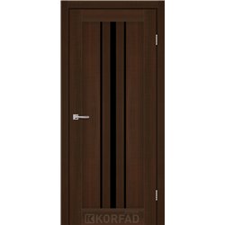 Межкомнатные двери KORFAD EXPRESS ALLEGRO Каштан Бурбон Черное стекло