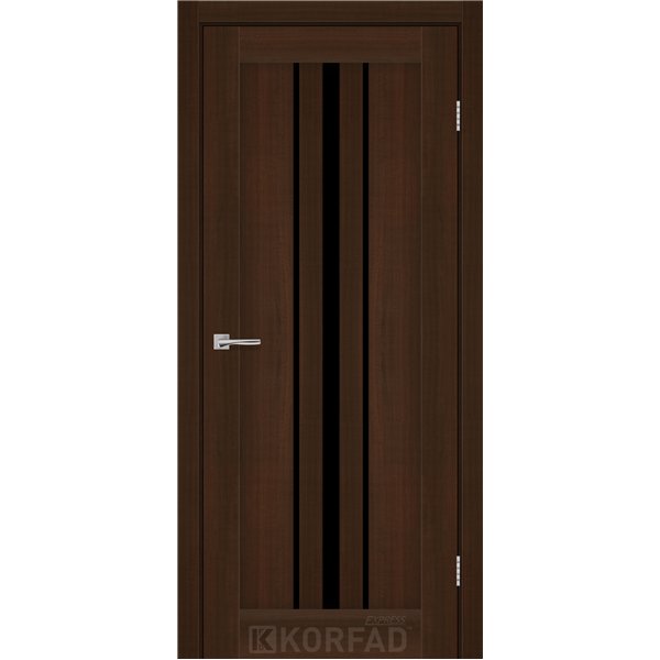 Межкомнатные двери KORFAD EXPRESS ALLEGRO Каштан Бурбон Черное стекло