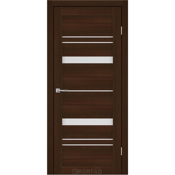 Межкомнатные двери KORFAD EXPRESS BELMINA Каштан Бурбон Черное стекло 