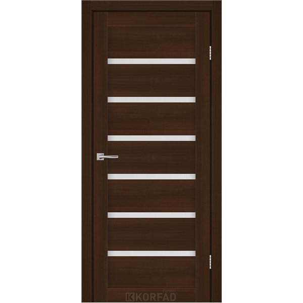 Межкомнатные двери KORFAD EXPRESS DELMONT Каштан Бурбон Стекло Сатин