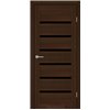 Межкомнатные двери KORFAD EXPRESS DELMONT Каштан Бурбон Черное стекло