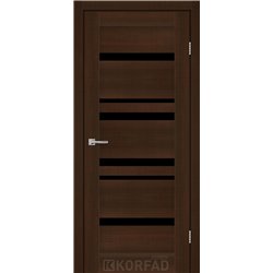 Межкомнатные двери KORFAD EXPRESS MARTINA Каштан Бурбон Черное стекло