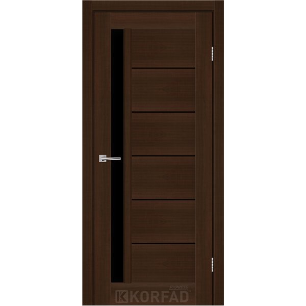 Межкомнатные двери KORFAD EXPRESS OCTAVIA Каштан Бурбон Черное стекло