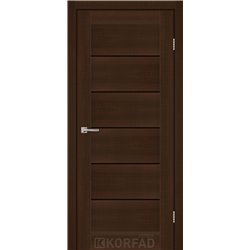 Межкомнатные двери KORFAD EXPRESS RIVIERA Каштан Бурбон Черное стекло