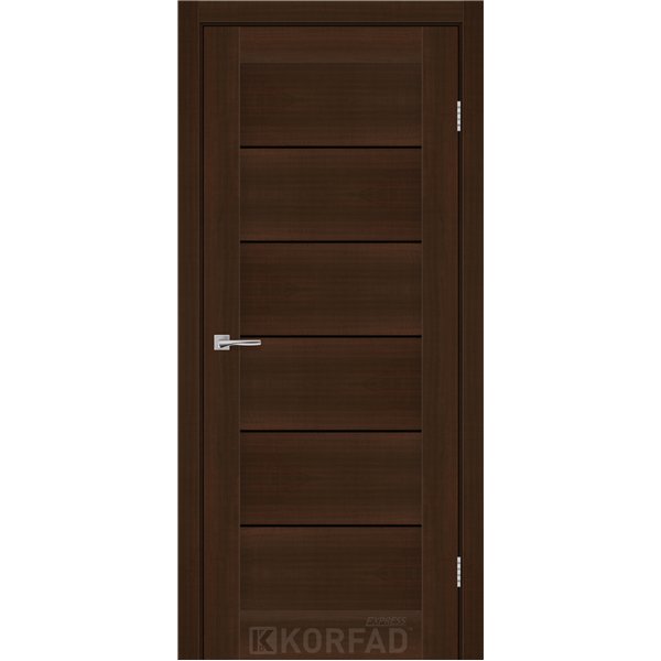 Межкомнатные двери KORFAD EXPRESS RIVIERA Каштан Бурбон Черное стекло