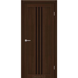 Межкомнатные двери KORFAD EXPRESS STILTON Каштан Бурбон Черное стекло