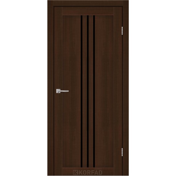Межкомнатные двери KORFAD EXPRESS STILTON Каштан Бурбон Черное стекло