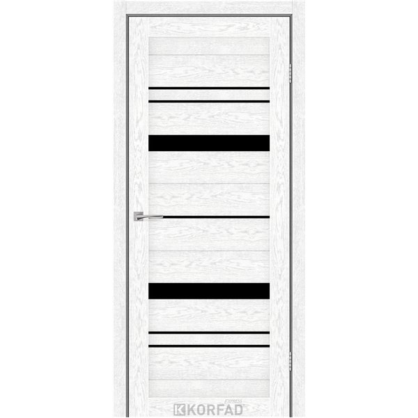 Межкомнатные двери KORFAD EXPRESS BELMINA Патина Смоки Черное стекло