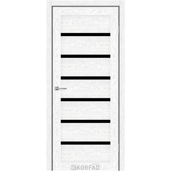 Межкомнатные двери KORFAD EXPRESS DELMONT Патина Смоки Черное стекло