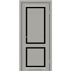 Межкомнатная дверь KORFAD EXPRESS NOBILIS Сатин Жемчужный Черное стекло