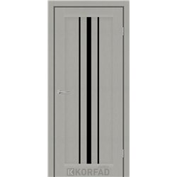 Межкомнатные двери KORFAD EXPRESS ALLEGRO Сатин Жемчужный Черное стекло