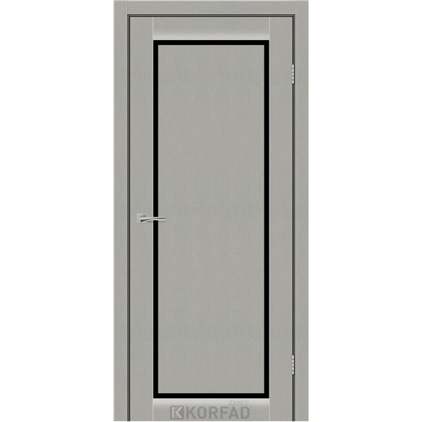 Межкомнатные двери KORFAD EXPRESS LEGACY Сатин Жемчужный Черное стекло