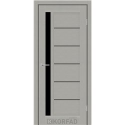 Межкомнатные двери KORFAD EXPRESS OCTAVIA Сатин Жемчужный Черное стекло