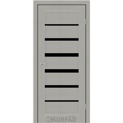 Межкомнатные двери KORFAD EXPRESS PESTO Сатин Жемчужный Черное стекло