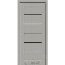 Межкомнатные двери KORFAD EXPRESS RIVIERA Сатин Жемчужный Черное стекло