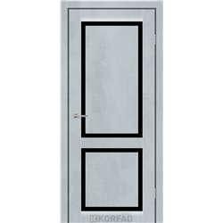 Межкомнатная дверь KORFAD EXPRESS NOBILIS Цемент Светлый Черное стекло