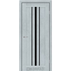 Межкомнатные двери KORFAD EXPRESS ALLEGRO Цемент Светлый Черное стекло