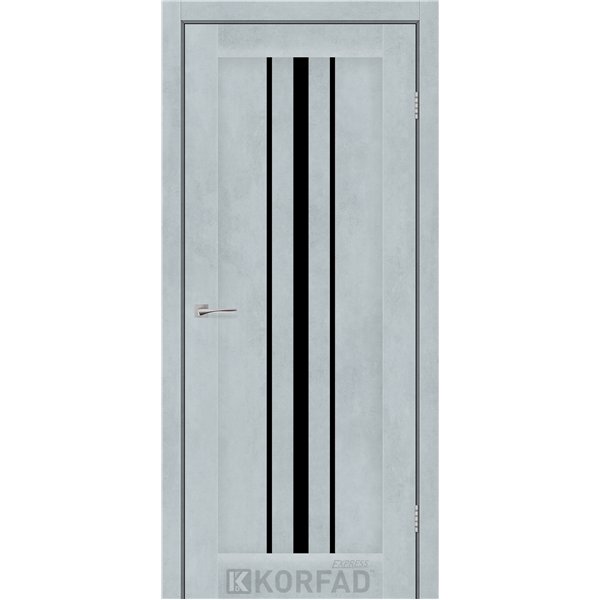 Межкомнатные двери KORFAD EXPRESS ALLEGRO Цемент Светлый Черное стекло