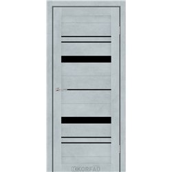 Межкомнатные двери KORFAD EXPRESS BELMINA Цемент Светлый Черное стекло