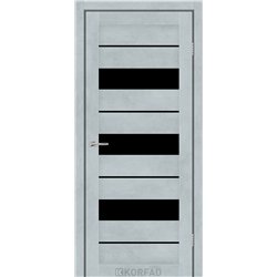 Межкомнатные двери KORFAD EXPRESS CORRIS Цемент Светлый Черное стекло