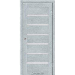 Межкомнатные двери KORFAD EXPRESS DELMONT Цемент Светлый Стекло Сатин