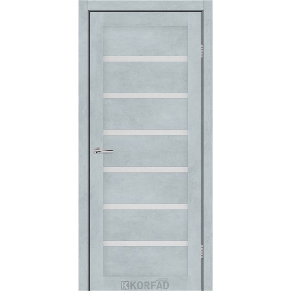 Межкомнатные двери KORFAD EXPRESS DELMONT Цемент Светлый Стекло Сатин