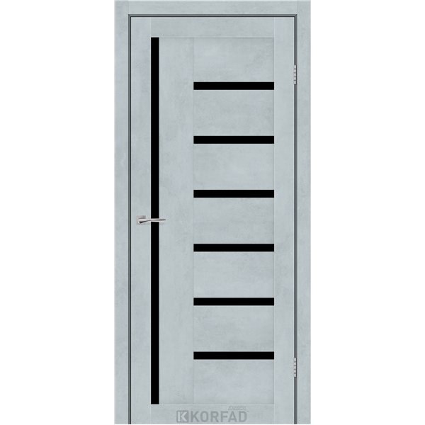 Межкомнатные двери KORFAD EXPRESS HELENA Цемент Светлый Черное стекло