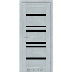 Межкомнатные двери KORFAD EXPRESS MARTINA Цемент Светлый Черное стекло