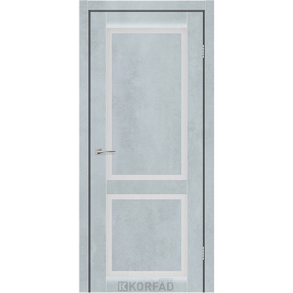 Межкомнатные двери KORFAD EXPRESS NOBILIS Цемент Светлый Стекло Сатин