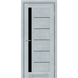 Межкомнатные двери KORFAD EXPRESS OCTAVIA Цемент Светлый Черное стекло