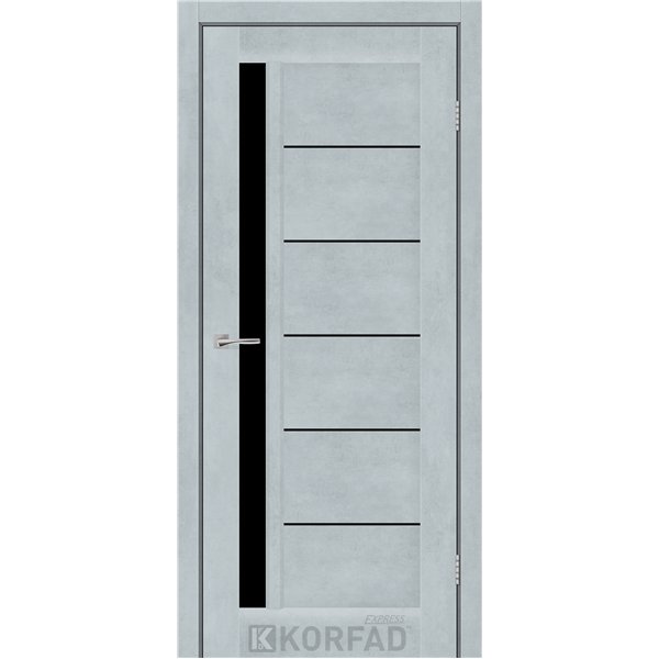 Межкомнатные двери KORFAD EXPRESS OCTAVIA Цемент Светлый Черное стекло