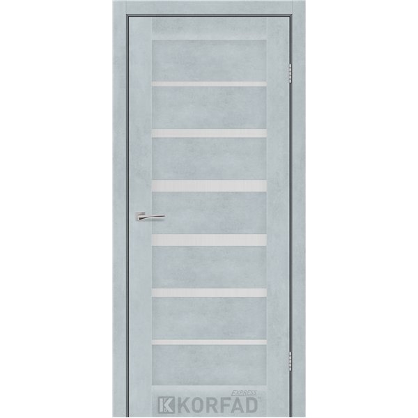 Межкомнатные двери KORFAD EXPRESS PESTO Цемент Светлый Стекло Сатин