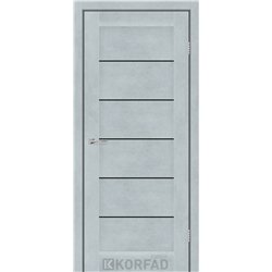 Межкомнатные двери KORFAD EXPRESS RIVIERA Цемент Светлый Черное стекло