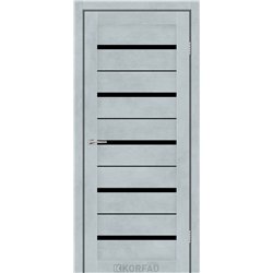 Межкомнатные двери KORFAD EXPRESS ROXTON Цемент Светлый Черное стекло