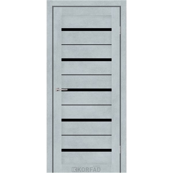 Межкомнатные двери KORFAD EXPRESS ROXTON Цемент Светлый Черное стекло