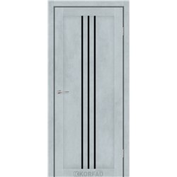 Межкомнатные двери KORFAD EXPRESS STILTON Цемент Светлый Черное стекло
