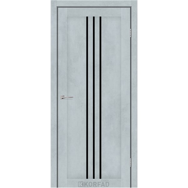 Межкомнатные двери KORFAD EXPRESS STILTON Цемент Светлый Черное стекло