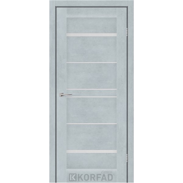 Межкомнатные двери KORFAD EXPRESS VISTA Цемент Светлый Стекло Сатин