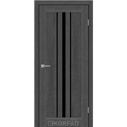 Межкомнатные двери KORFAD EXPRESS ALLEGRO Ясен Гранит Черное стекло