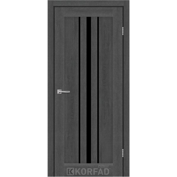 Межкомнатные двери KORFAD EXPRESS ALLEGRO Ясен Гранит Черное стекло