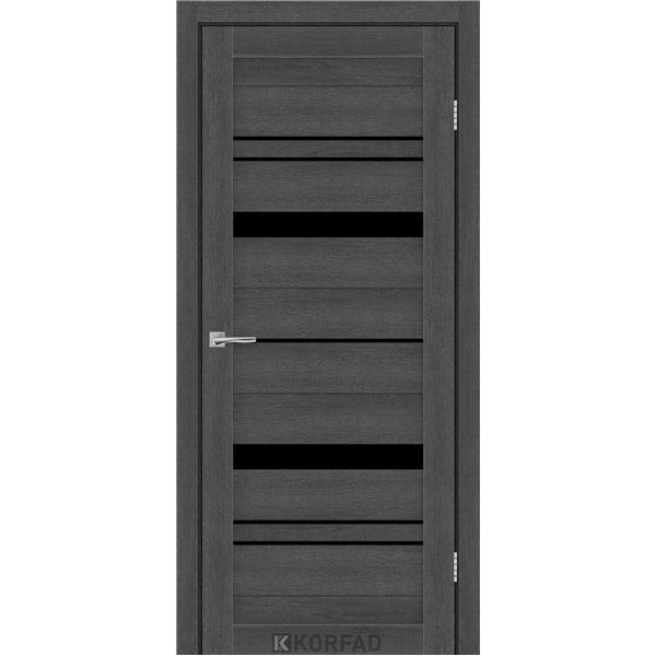 Межкомнатные двери KORFAD EXPRESS BELMINA Ясень Гранит Черное стекло