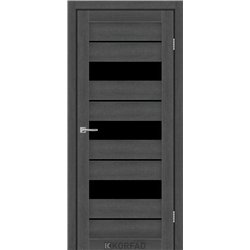 Межкомнатные двери KORFAD EXPRESS CORRIS Ясень Гранит Черное стекло