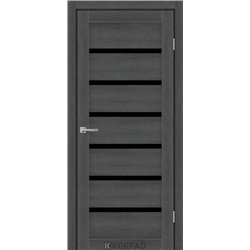 Межкомнатные двери KORFAD EXPRESS DELMONT Ясень Гранит Черное стекло