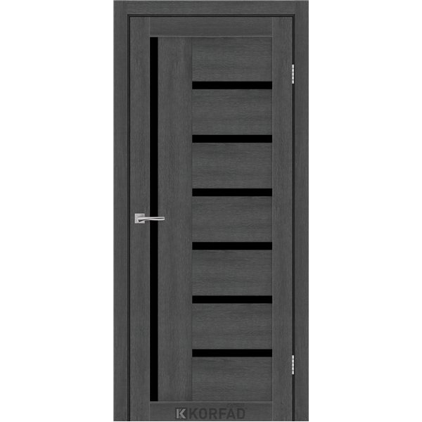 Межкомнатные двери KORFAD EXPRESS HELENA Ясень Гранит Черное стекло