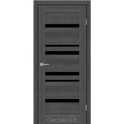 Межкомнатные двери KORFAD EXPRESS MARTINA Ясень Гранит Черное стекло