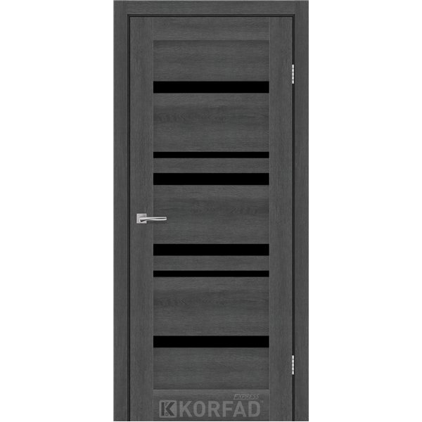Межкомнатные двери KORFAD EXPRESS MARTINA Ясень Гранит Черное стекло